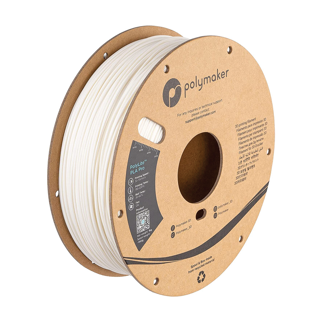 White-Fil.png Polymaker PLA PRO Filament 1.75mm White - Image 1