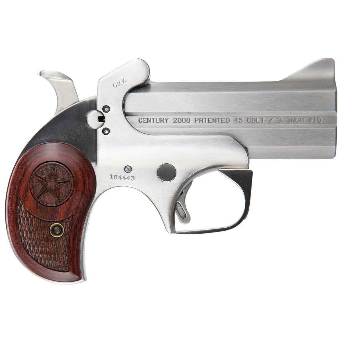 bond-century-2000-handgun-1456274-1.jpg Bond Century 2000 45 (Long) Colt 3.5in Stainless Steel Handgun – 2 Rounds - Image 1