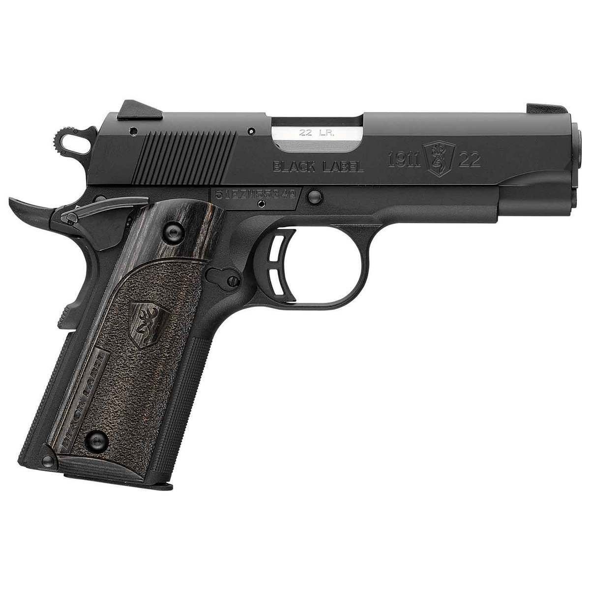 browning-1911-22-black-label-pistol-1456304-1.jpg Browning 1911-22 Black Label 22 Long Rifle 3.63in Pistol – 10+1 Rounds - Image 1