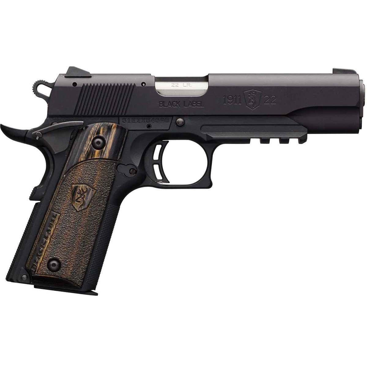 browning-1911-22-black-label-pistol-1456305-1.jpg Browning 1911-22 Black Label 22 Long Rifle 4.25in Matte Black Pistol – 10+1 Rounds - Image 1