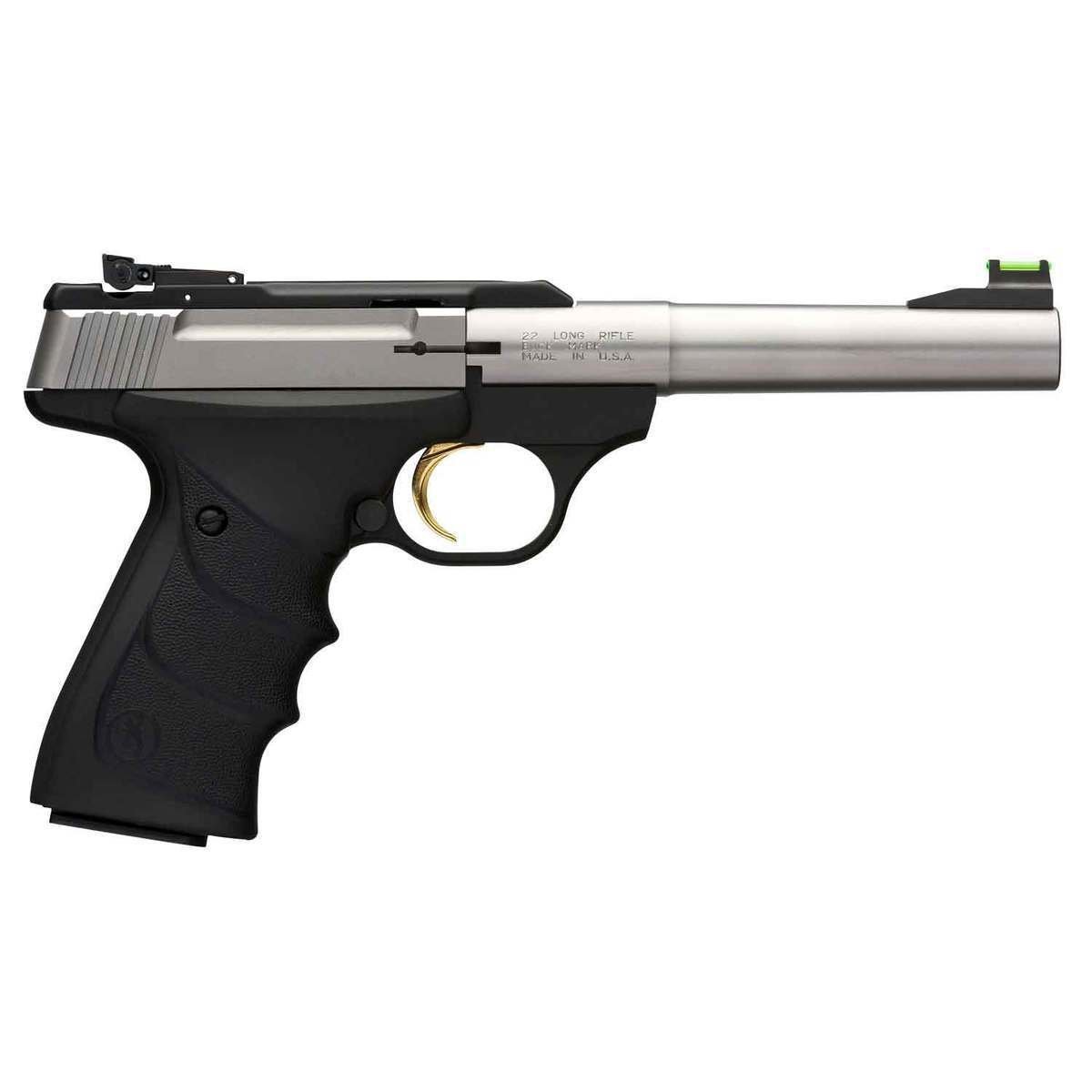browning-buck-mark-camper-urx-22-long-rifle-55in-stainlessblack-pistol-101-rounds-california-compliant-1177237-1.jpg Browning Buck Mark Camper URX 22 Long Rifle 5.5in Stainless/Black Pistol – 10+1 Rounds – California Compliant - Image 1