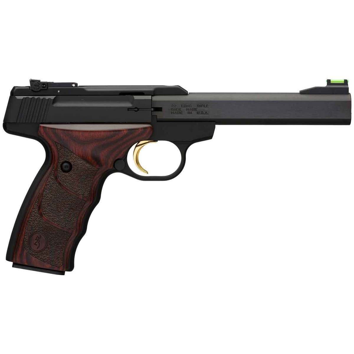 browning-buck-mark-plus-udx-22-long-rifle-55in-blackrosewood-pistol-101-rounds-california-compliant-1332990-1.jpg Browning Buck Mark Plus UDX 22 Long Rifle 5.5in Black/Rosewood Pistol – 10+1 Rounds – California Compliant - Image 1