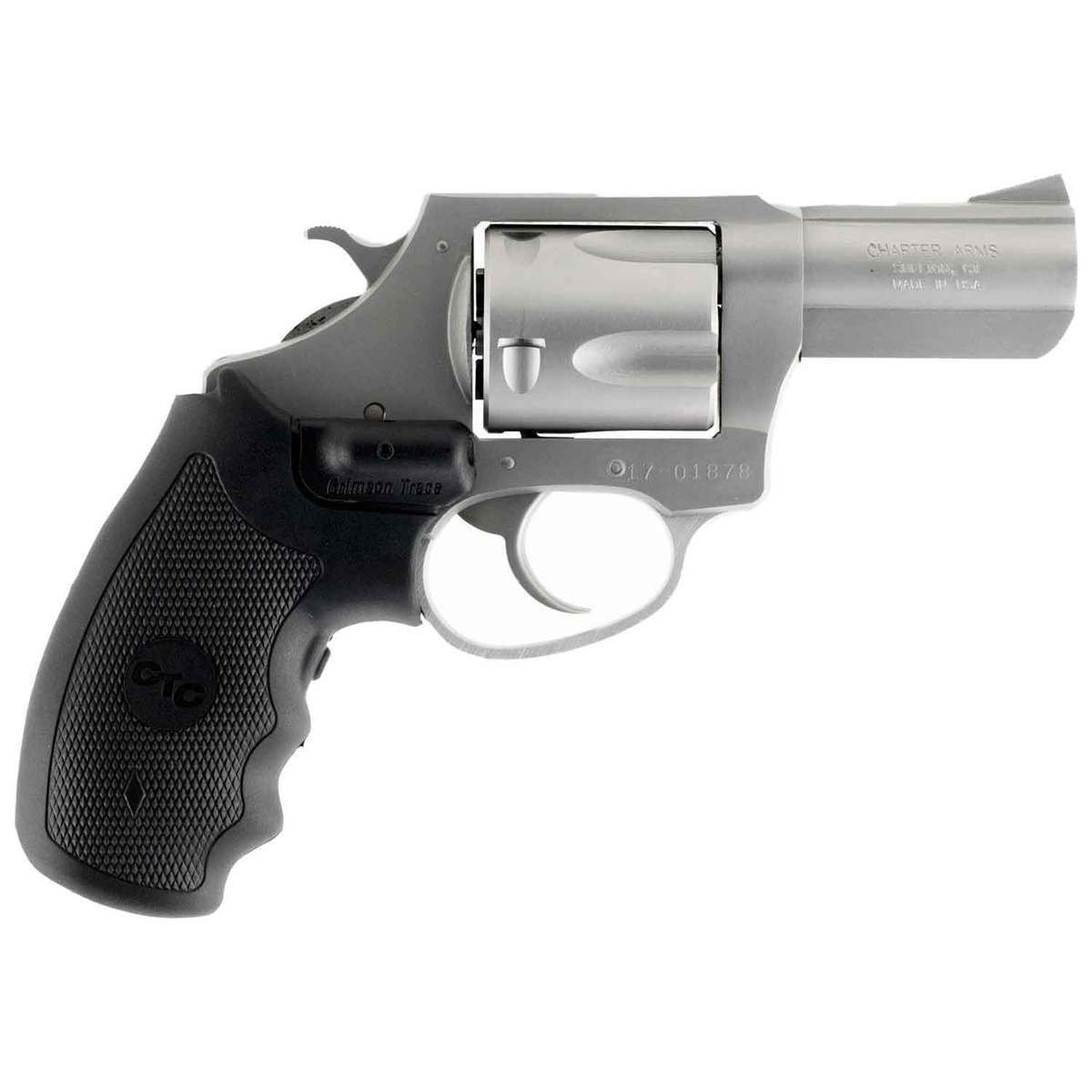 charter-arms-bulldog-revolver-1506111-1.jpg Charter Arms Bulldog w/ Crimson Trace Laser 44 Special 2.5in Matte Stainless Revolver – 5 Rounds - Image 1