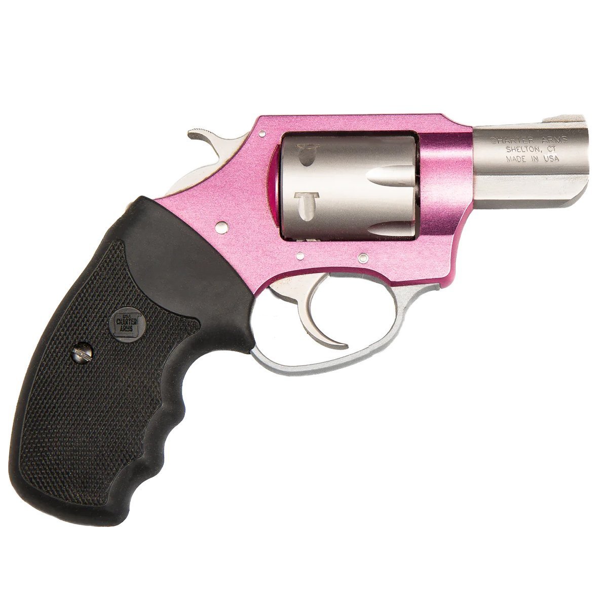 charter-arms-pink-lady-revolver-1506067-1.jpg Charter Arms Pink Lady 22 WMR (22 Mag) 2in Matte Stainless/Pink Revolver – 6 Rounds - Image 1