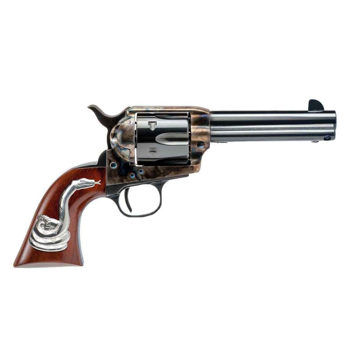 cimarron-firearms-man-with-no-name-revolver-1514793-1.jpg Cimarron Firearms Man With No Name 45 (Long) Colt 4.75in Blued Revolver – 6 Rounds - Image 1