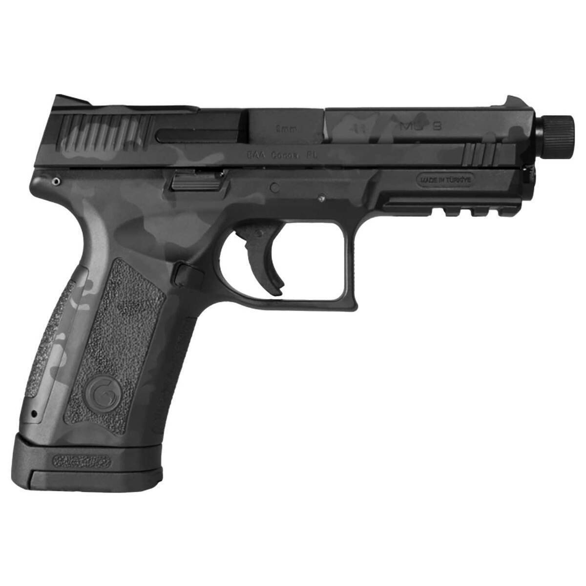 eaa-mc9-disruptor-9mm-luger-46in-black-camo-cerakote-pistol-171-rounds-1879576-1.jpg EAA MC9 Disruptor 9mm Luger 4.6in Black Camo Cerakote Pistol – 17+1 Rounds - Image 1