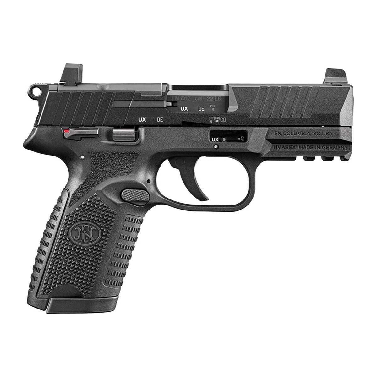 fn-502-22-long-rifle-4in-black-cerakote-pistol-101-rounds-1839099-1.jpg FN 502 22 Long Rifle 4in Black Cerakote Pistol – 10+1 Rounds - Image 1