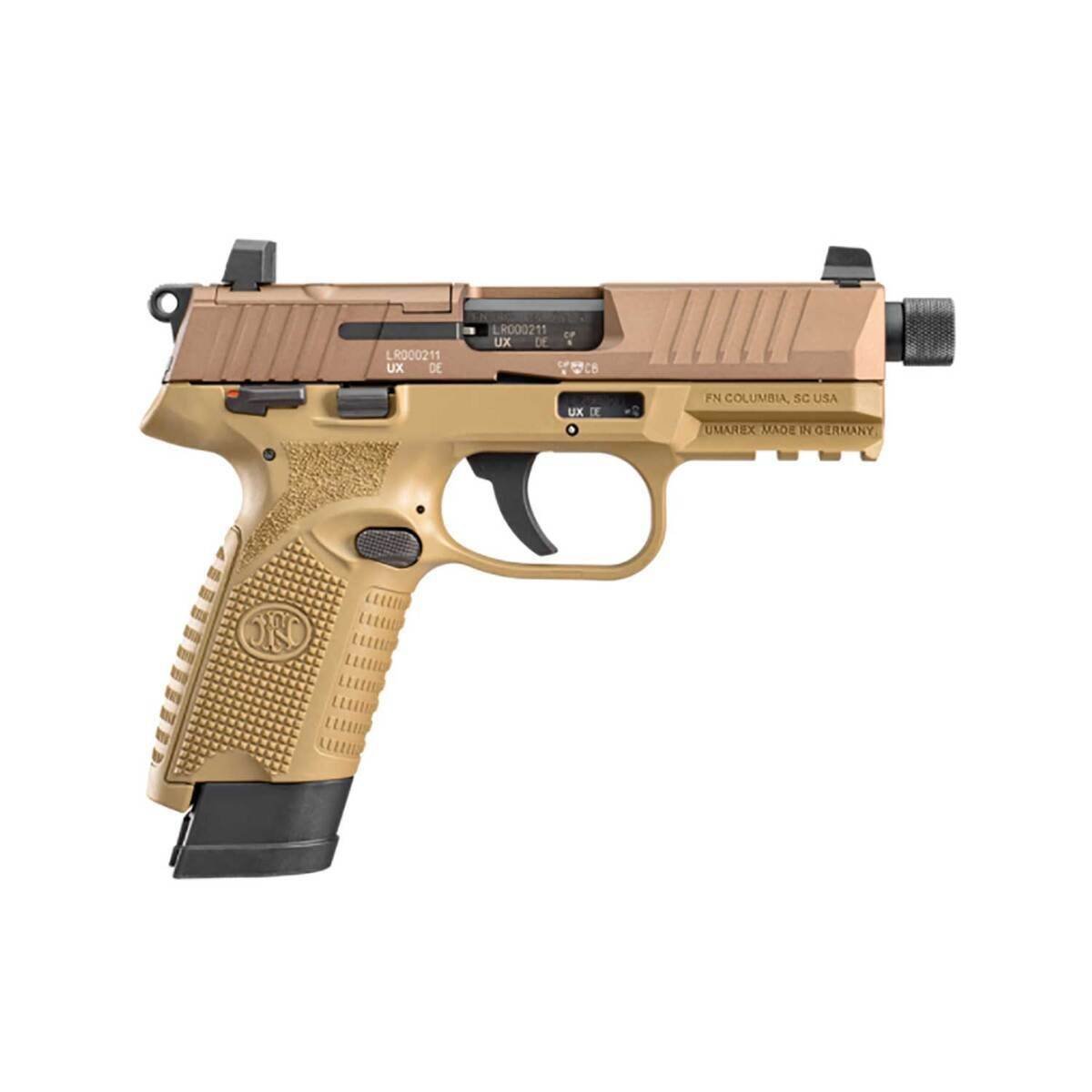 fn-502-tactical-22-long-rifle-46in-flat-dark-earth-pistol-151-rounds-1722202-1.jpg FN 502 Tactical 22 Long Rifle 4.6in Flat Dark Earth Pistol – 15+1 Rounds - Image 1