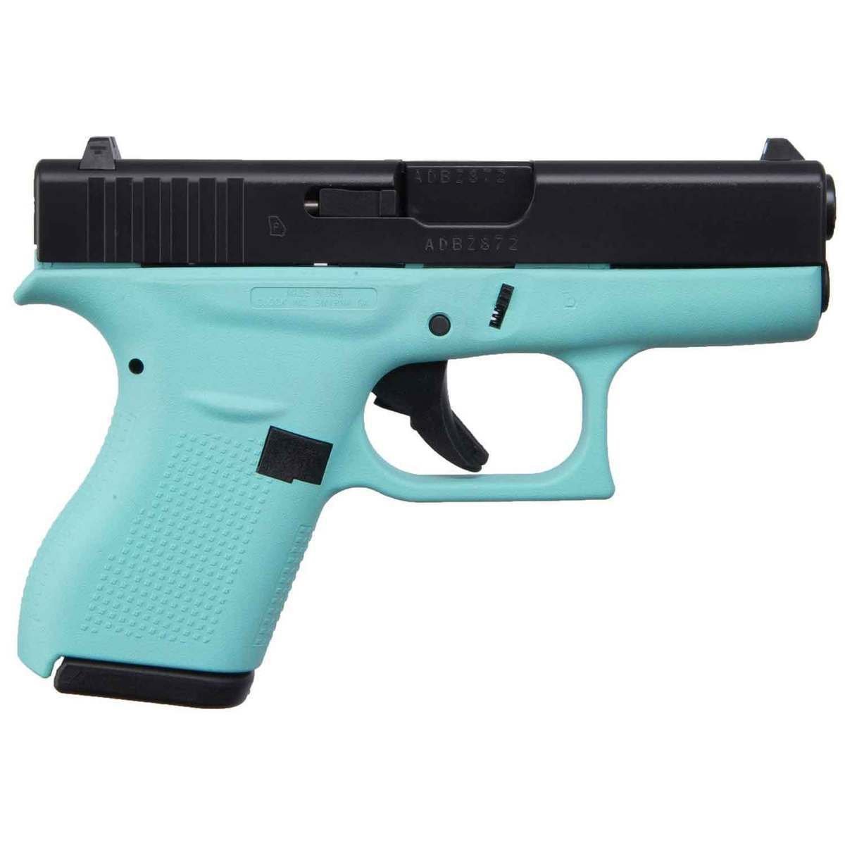 glock-g42-robins-egg-blue-380-auto-acp-326in-elite-black-cerakote-pistol-61-rounds-1618502-1.jpg Glock 42 Robin’s Egg Blue 380 Auto (ACP) 3.26in Elite Black Cerakote Pistol – 6+1 Rounds - Image 1