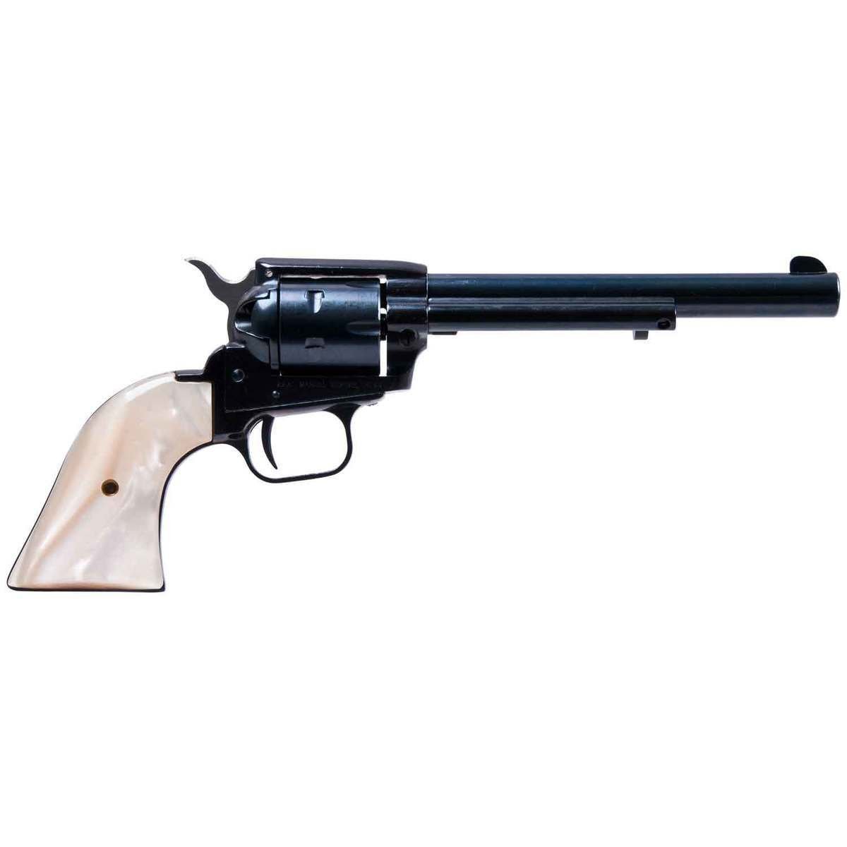 heritage-rough-rider-small-bore-mother-of-pearl-grip-22-long-rifle-65in-blued-revolver-6-rounds-1618389-1.jpg Heritage Rough Rider Small Bore Mother of Pearl Grip 22 Long Rifle 6.5in Blued Revolver – 6 Rounds - Image 1