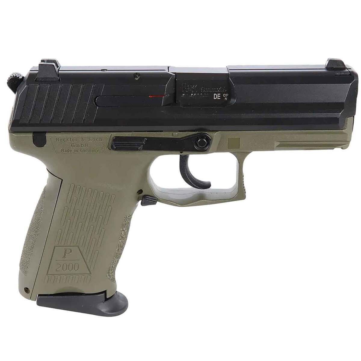 hk-p2000-9mm-luger-34in-matte-blackgreen-pistol-131-rounds-1811169-1.jpg HK P2000 9mm Luger 3.4in Matte Black/Green Pistol – 13+1 Rounds - Image 1