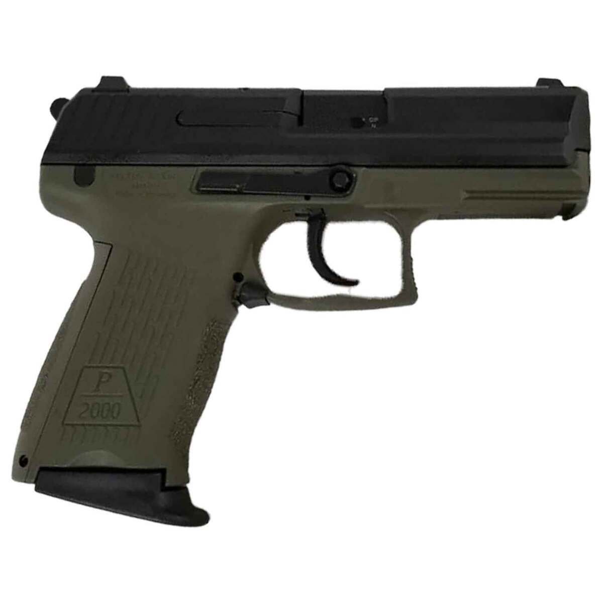 hk-p2000-9mm-luger-366in-blackgreen-serrated-steel-pistol-131-rounds-1811170-1.jpg HK P2000 9mm Luger 3.66in Black Cerakote Pistol – 13+1 Rounds - Image 1