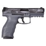 HK VP9 9mm Luger 4.1in Gray Camo Cerakote Pistol – 17+1 Rounds