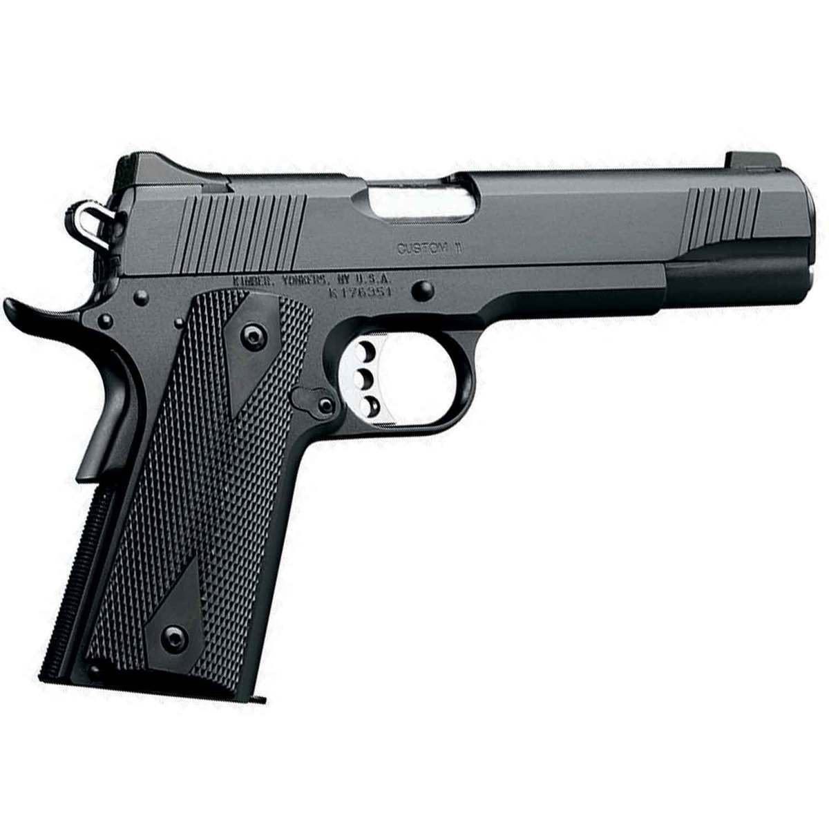 kimber-custom-ii-45-auto-acp-5in-blued-pistol-71-rounds-california-compliant-310163-1.jpg Kimber Custom II 45 Auto (ACP) 5in Blued Pistol – 7+1 Rounds – California Compliant - Image 1