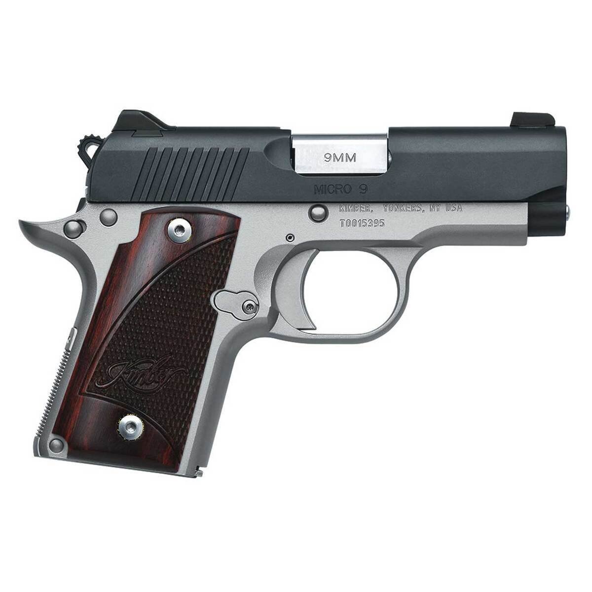 kimber-micro-two-tone-pistol-1427808-1.jpg Kimber Micro 9mm Luger 3.1in Black/Stainless Steel Pistol – 6+1 - Image 1