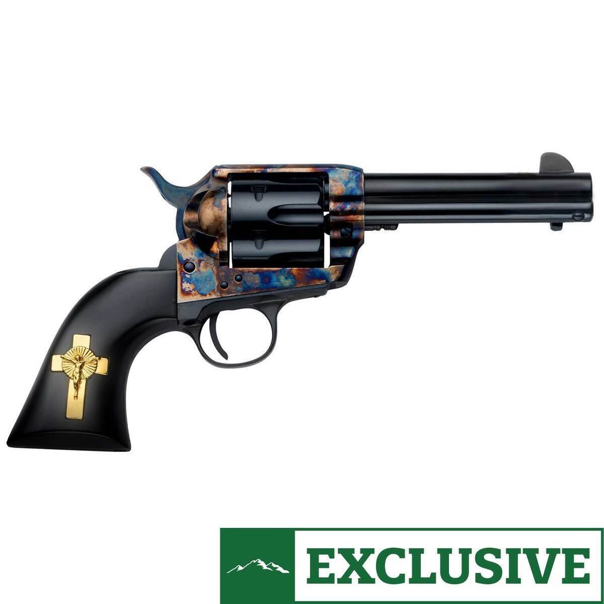 pietta-great-western-ii-the-hands-of-god-357-magnum-475in-blued-revolver-6-rounds-1820359-1.jpg Pietta Great Western II The Hands of God 357 Magnum 4.75in Blued Revolver – 6 Rounds - Image 1