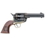 Pietta Great Western ll Marshall 357 Magnum 4.75in Blued/Engraved Walnut Revolver – 6 Rounds