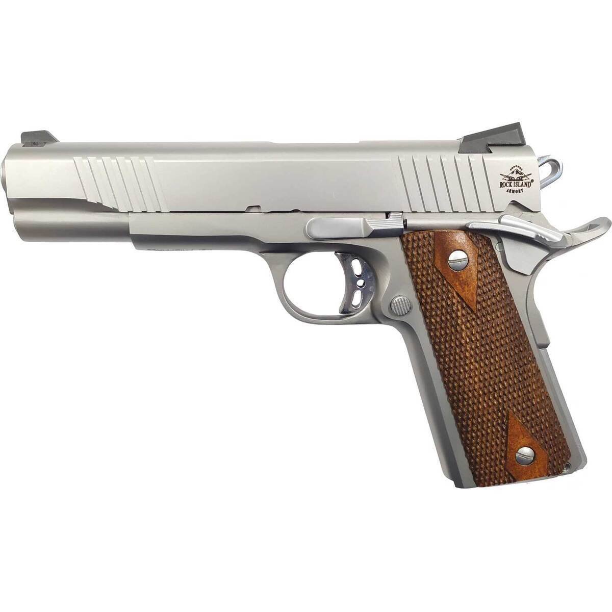 rock-island-armory-1911-efs-45-auto-acp-5in-stainless-steel-handgun-81-rounds-california-compliant-1736307-1.jpg Rock Island Armory 1911 EFS 45 Auto (ACP) 5in Stainless Steel Handgun – 8+1 Rounds – California Compliant - Image 1
