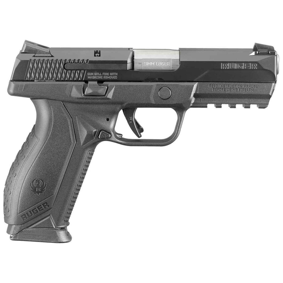ruger-american-9mm-luger-p-42in-black-pistol-171-rounds-1431317-1.jpg Ruger American 9mm Luger +P 4.2in Black Pistol – 17+1 Rounds - Image 1