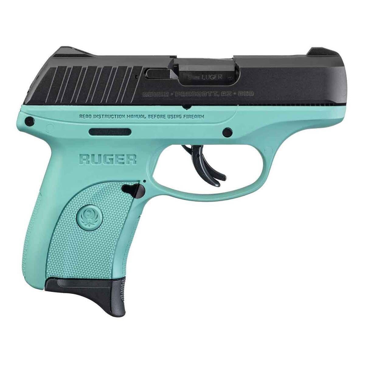 ruger-ec9s-9mm-luger-312in-blackturquoise-pistol-71-rounds-1540095-1.jpg Ruger EC9s 9mm Luger 3.12in Black/Turquoise Pistol – 7+1 Rounds - Image 1