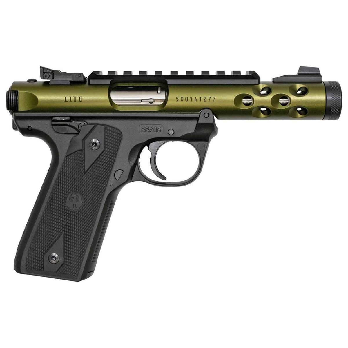 ruger-mark-iv-2245-lite-22-long-rifle-44in-od-green-pistol-101-rounds-1503805-1.jpg Ruger Mark IV 22/45 Lite 22 Long Rifle 4.4in OD Green Pistol – 10+1 Rounds - Image 1