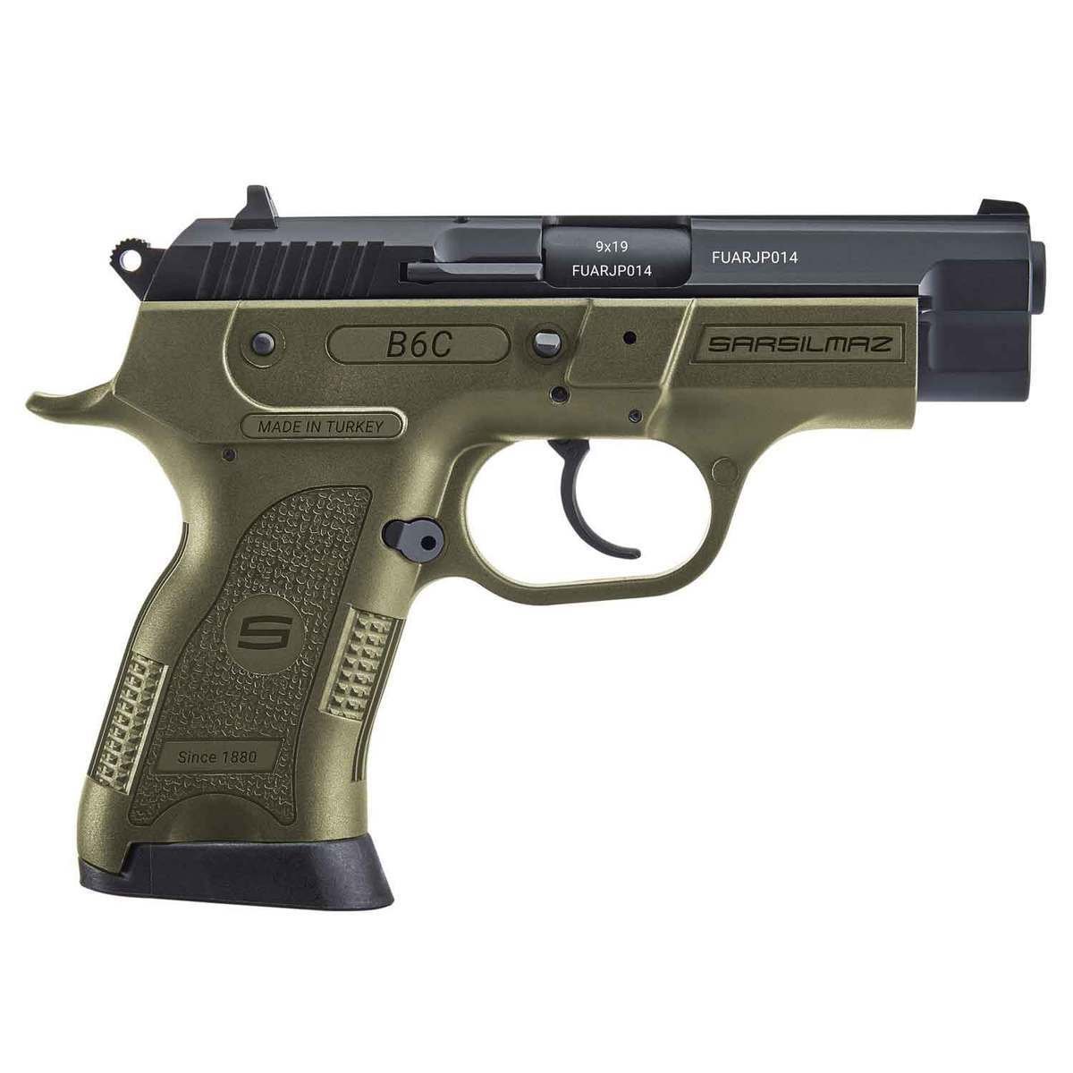 sar-usa-b6c-9mm-luger-38in-od-greenblack-pistol-131-rounds-1675030-1.jpg Sar USA B6C 9mm Luger 3.8in OD Green/Black Pistol – 13+1 Rounds - Image 1