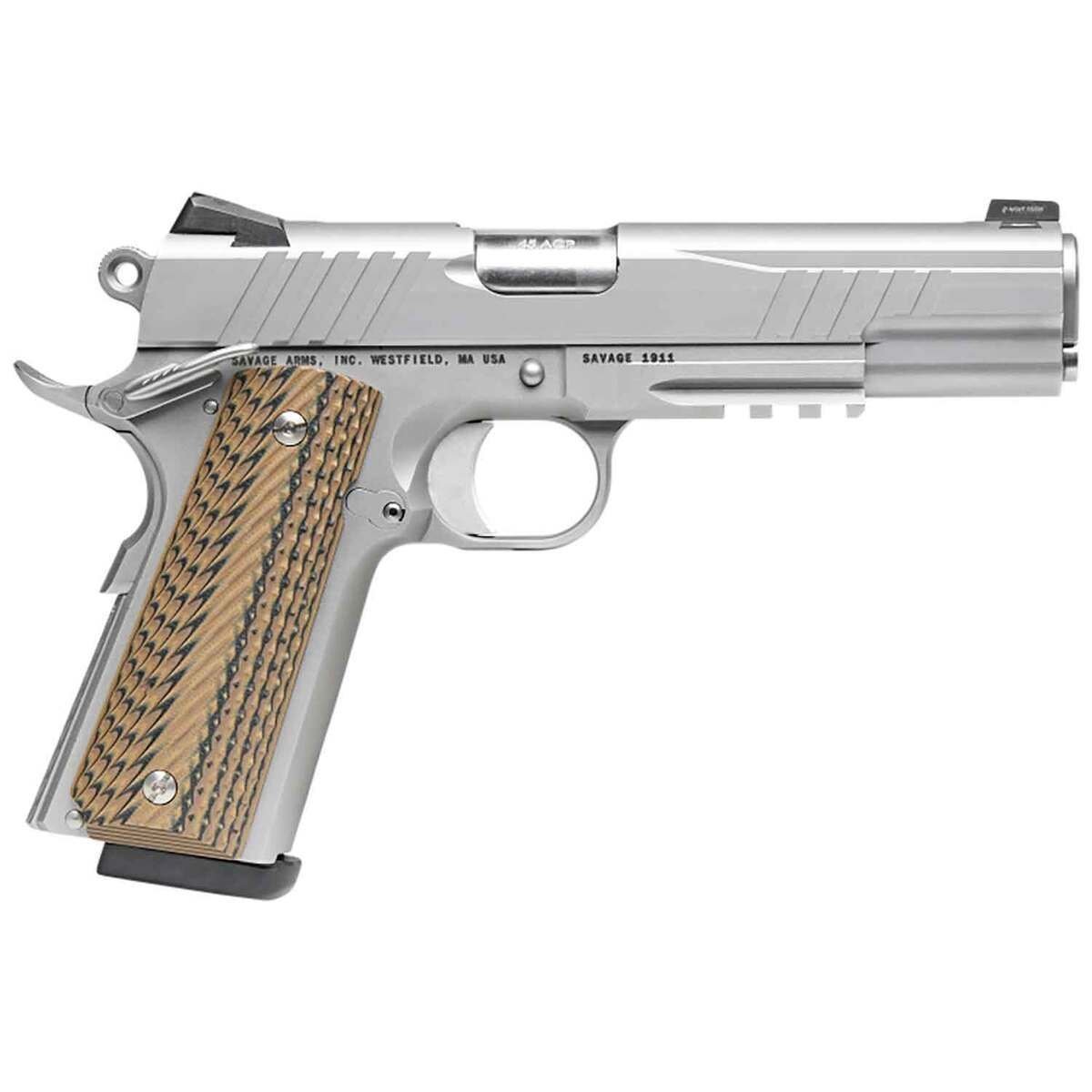 savage-arms-1911-government-45-auto-acp-5in-stainless-steel-pistol-81-rounds-1794035-1.jpg Savage Arms 1911 Government 45 Auto (ACP) 5in Stainless Steel Pistol – 8+1 Rounds - Image 1