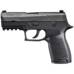 Sig Sauer P320 w/ Night Sights 9mm Luger 3.9in Black Nitron Compact Pistol – 10+1 Rounds – State Compliant