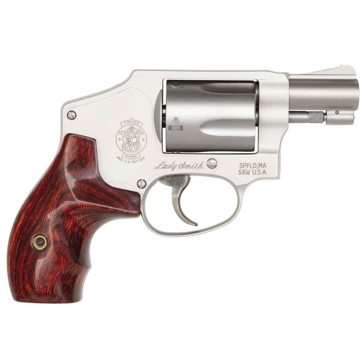 smith-wesson-model-642-ladysmith-38-special-188in-stainless-steelwood-revolver-5-rounds-305432-1.jpg Smith & Wesson Model 642 Ladysmith 38 Special 1.88in Stainless Steel/Wood Revolver – 5 Rounds - Image 1