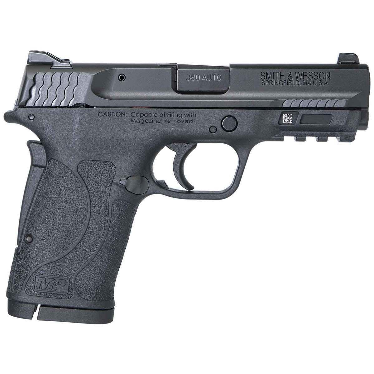 smith-wesson-mp-380-shield-pistol-1499599-1.jpg Smith & Wesson M&P Shield EZ 380 Auto (ACP) Black Armornite Pistol – 8+1 Rounds - Image 1