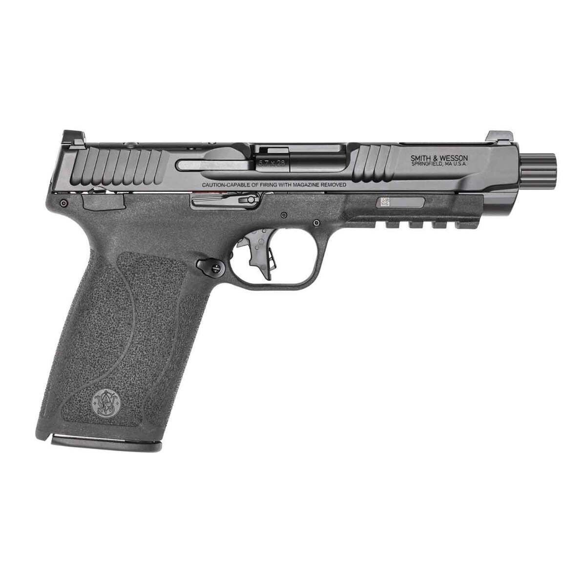 smith-wesson-mp-57-57x28mm-5in-black-armornite-pistol-no-thumb-safety-221-rounds-1803927-1.jpg Smith & Wesson M&P 5.7 5.7x28mm 5in Black Armornite Pistol No Thumb Safety – 22+1 Rounds - Image 1
