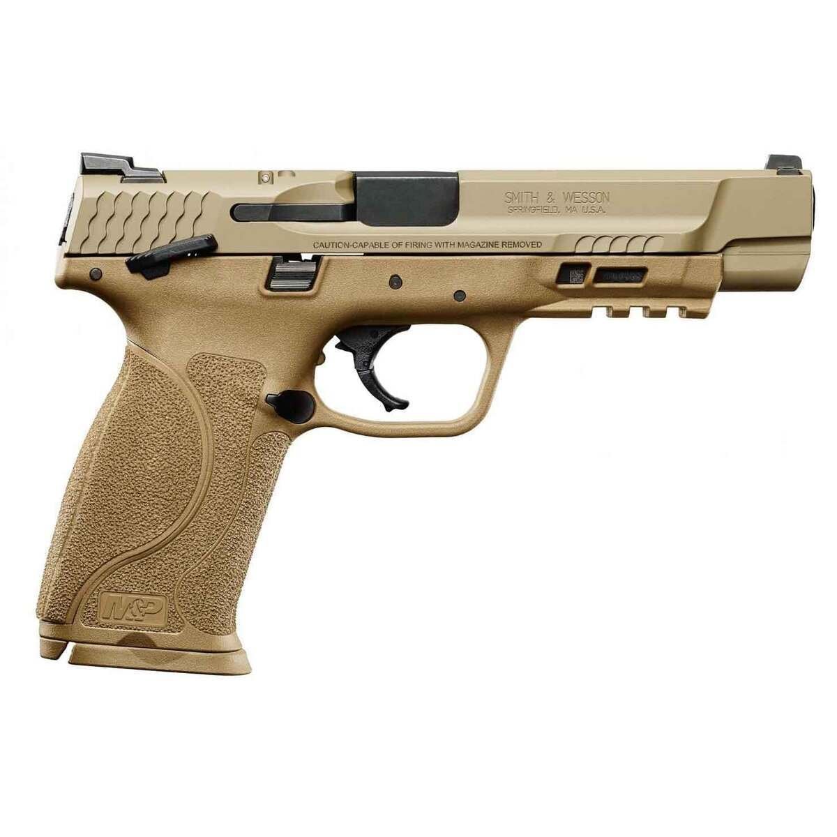 smith-wesson-mp-9-m20-no-thumb-safety-9mm-luger-5in-fde-pistol-171-rounds-1506944-1.jpg Smith & Wesson M&P 9 M2.0 No Thumb Safety 9mm Luger 5in FDE Pistol – 17+1 Rounds - Image 1