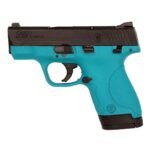 Smith & Wesson M&P 9 Shield 9mm Luger 3.1in Black/Teal Pistol – 8+1 Rounds California Compliant