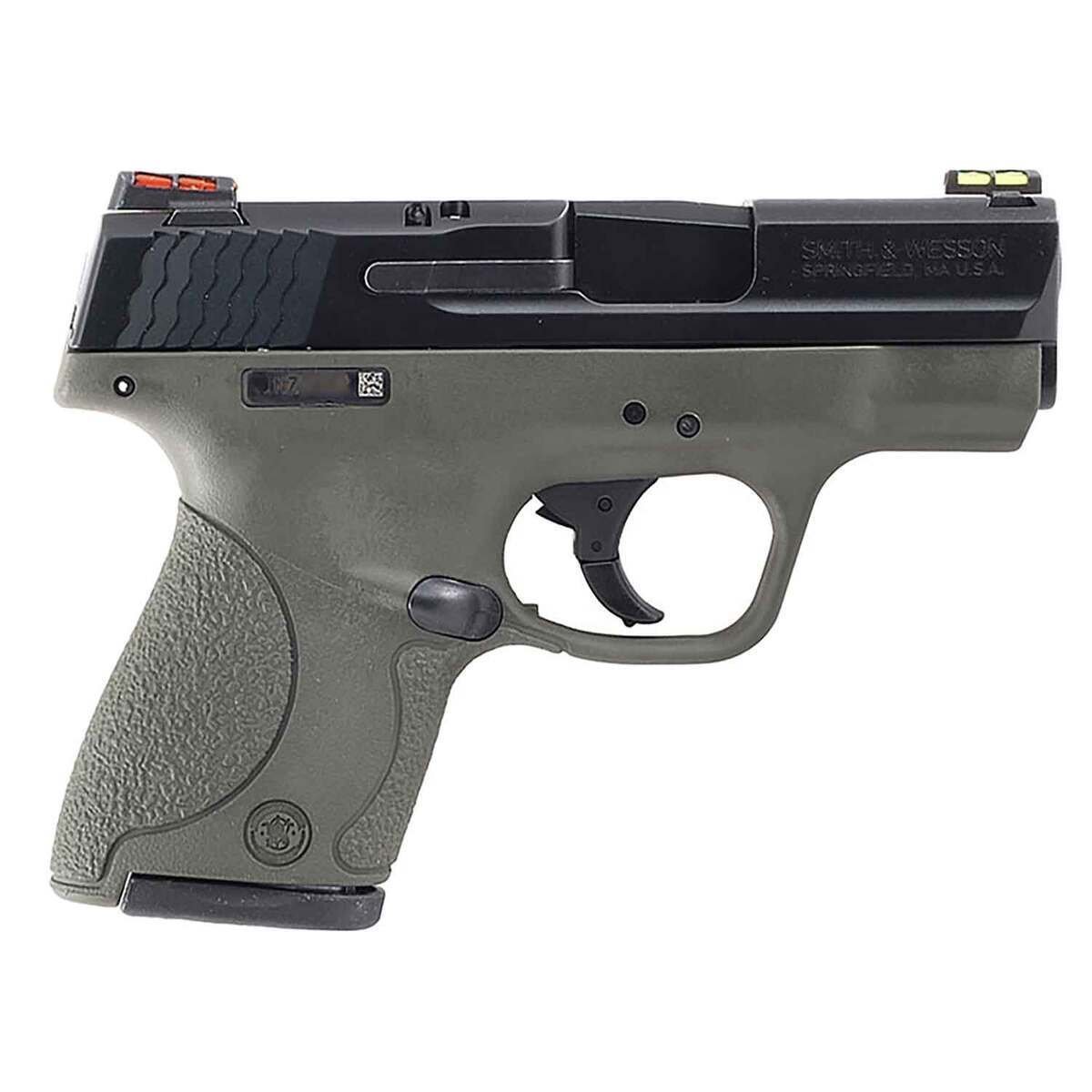 smith-wesson-mp-9-shield-hi-viz-9mm-luger-31in-od-green-cerakote-pistol-81-rounds-california-compliant-1762641-1.jpg Smith & Wesson M&P 9 Shield Hi Viz 9mm Luger 3.1in OD Green Cerakote Pistol – 8+1 Rounds – California Compliant - Image 1
