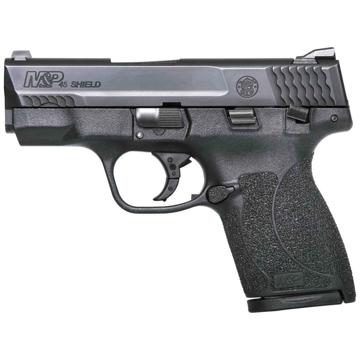 smith-wesson-mp45-shield-pistol-1506934-1.jpg Smith & Wesson M&P Shield M2.0 45 Auto (ACP) 3.3in Black Armornite/Stainless Steel Pistol – 7+1 Rounds - Image 1