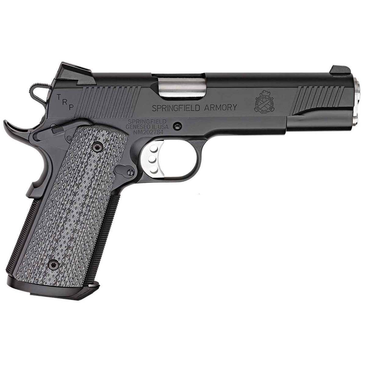 springfield-armory-1911-trp-45-auto-acp-4in-black-armory-kote-pistol-71-rounds-1540516-1.jpg Springfield Armory 1911 TRP 45 Auto (ACP) 4in Black Armory Kote Pistol – 7+1 Rounds - Image 1