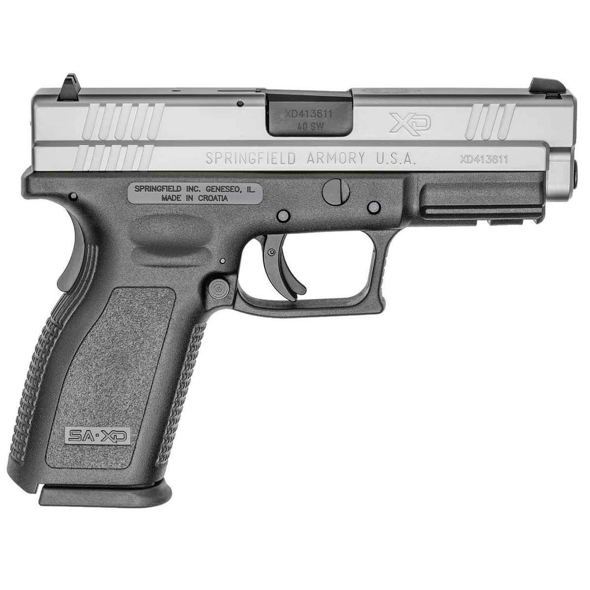 springfield-armory-xd-40-sw-4in-blackstainless-pistol-101-rounds-1417354-1.jpg Springfield Armory XD 40 S&W 4in Black/Stainless Pistol – 10+1 Rounds - Image 1