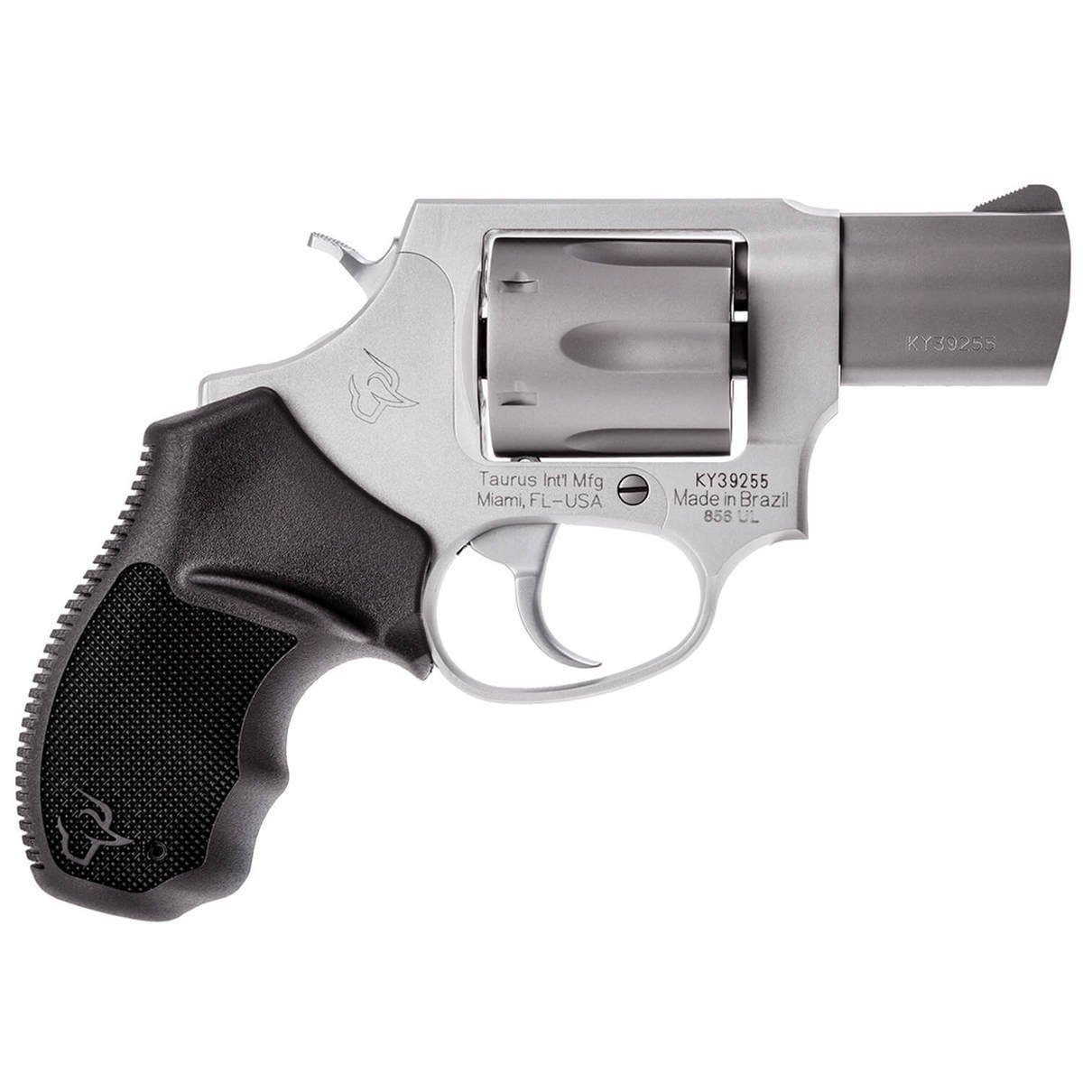 taurus-856-ultra-lite-38-special-2in-stainlessblack-revolver-6-round-california-compliant-1675607-1.jpg Taurus 856 Ultra-Lite 38 Special 2in Stainless/Black Revolver – 6 Round – California Compliant - Image 1