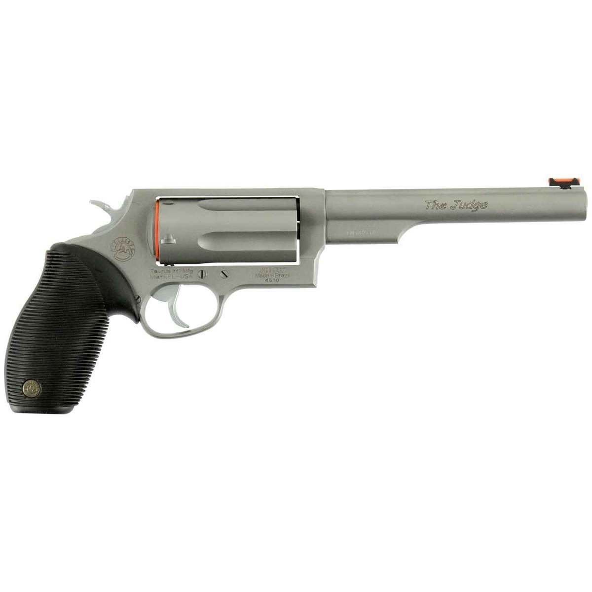 taurus-judge-magnum-revolver-1457174-1.jpg Taurus Judge Magnum 45 (Long) Colt 6.5in Stainless Steel Revolver – 5 Rounds - Image 1