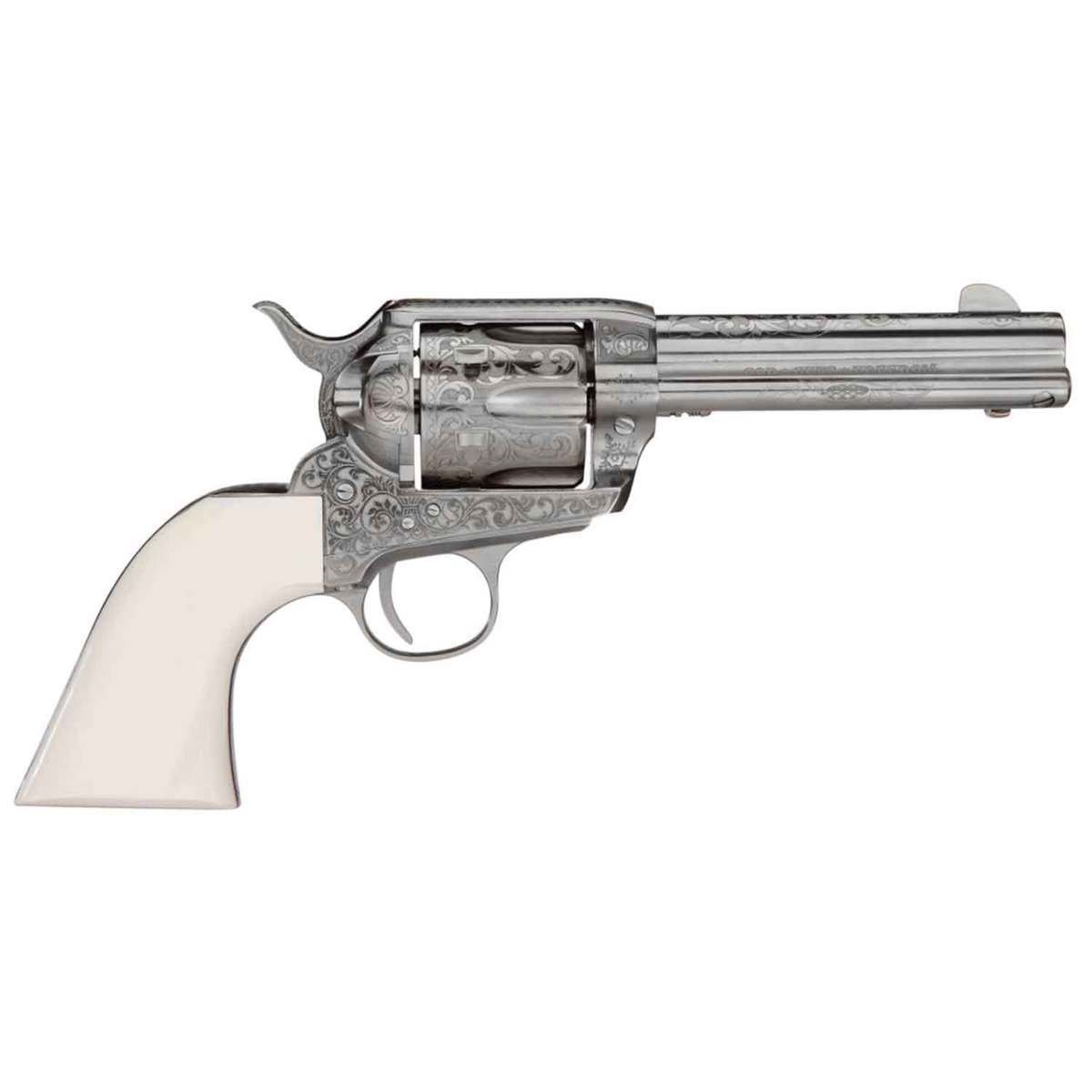 taylors-and-company-1873-cattleman-outlaw-legacy-357-magnum-475in-nickel-engraved-revolver-6-rounds-1532016-1.jpg Taylor’s & Company 1873 Cattleman Outlaw Legacy 357 Magnum 4.75in Nickel Engraved Revolver – 6 Rounds - Image 1