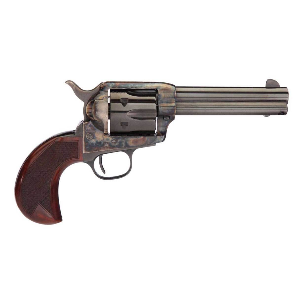 taylors-company-1873-cattleman-357-magnum-475in-blued-color-case-hardened-steel-revolver-6-rounds-1761776-1.jpg Taylor’s & Company 1873 Cattleman 357 Magnum 4.75in Blued / Color Case Hardened Steel Revolver – 6 Rounds - Image 1