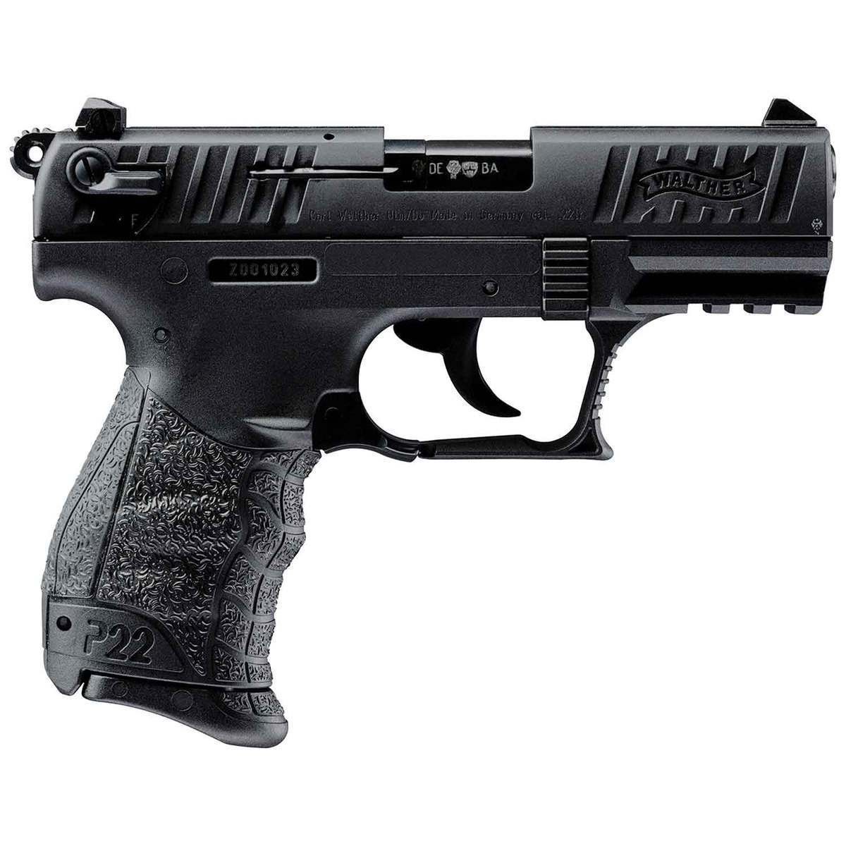 walther-p22-22-long-rifle-342in-black-pistol-101-rounds-1371426-1.jpg Walther P22 22 Long Rifle 3.42in Black Pistol – 10+1 Rounds - Image 1