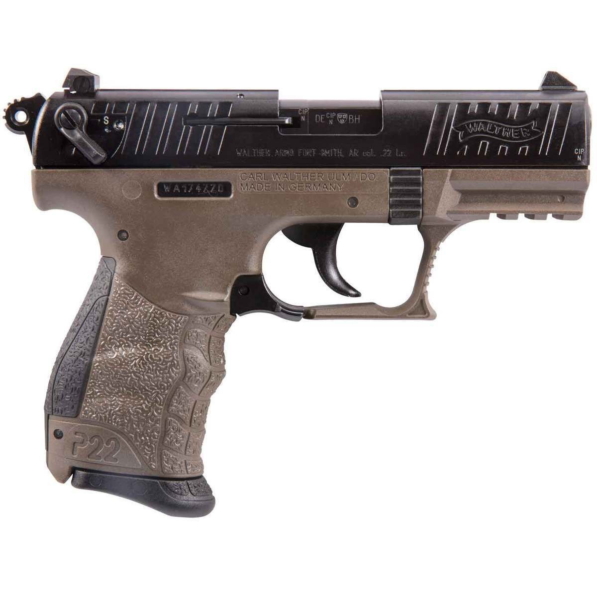 walther-p22-22-long-rifle-342in-blackfde-pistol-101-rounds-california-compliant-1616337-1.jpg Walther P22 22 Long Rifle 3.42in Black/FDE Pistol – 10+1 Rounds – California Compliant - Image 1