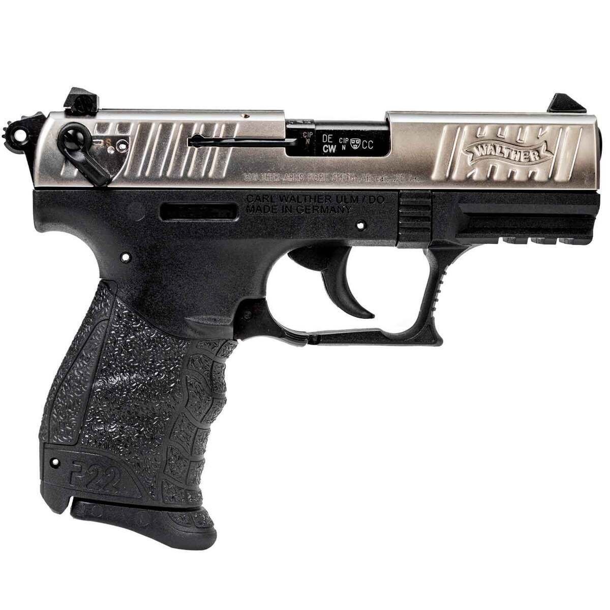 walther-p22-pistol-1411362-1.jpg Walther P22 22 Long Rifle 3.42in Nickel Pistol – 10+1 Rounds - Image 1